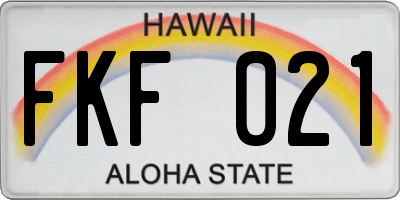 HI license plate FKF021