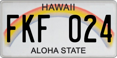 HI license plate FKF024