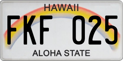 HI license plate FKF025