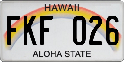 HI license plate FKF026