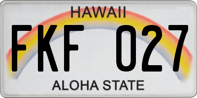 HI license plate FKF027