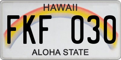 HI license plate FKF030