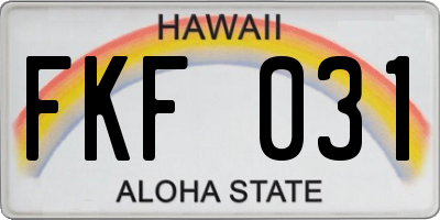 HI license plate FKF031