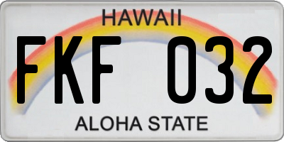 HI license plate FKF032