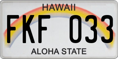 HI license plate FKF033
