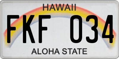 HI license plate FKF034