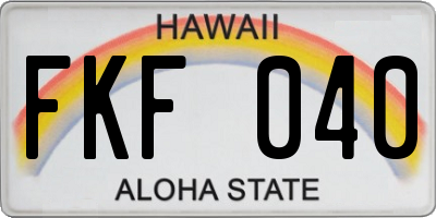 HI license plate FKF040