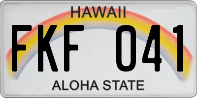 HI license plate FKF041
