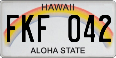 HI license plate FKF042