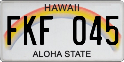 HI license plate FKF045