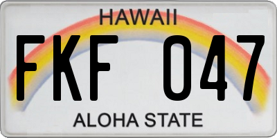 HI license plate FKF047