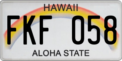 HI license plate FKF058