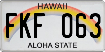 HI license plate FKF063