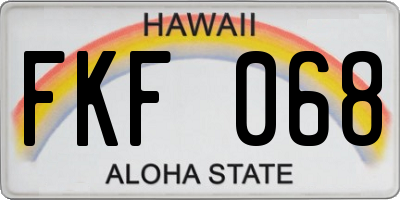 HI license plate FKF068