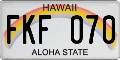 HI license plate FKF070