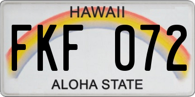 HI license plate FKF072