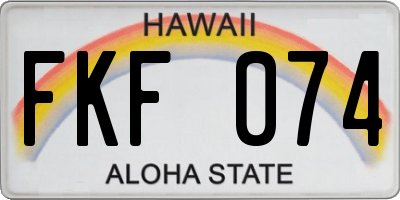 HI license plate FKF074