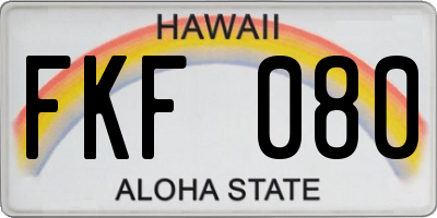 HI license plate FKF080