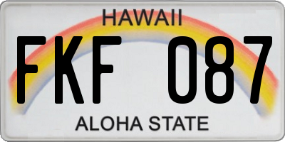 HI license plate FKF087