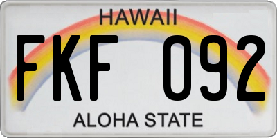 HI license plate FKF092