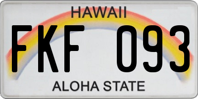 HI license plate FKF093