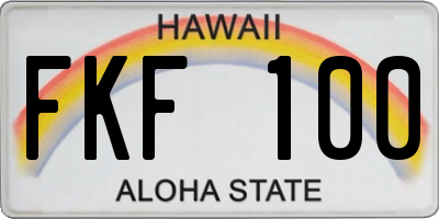 HI license plate FKF100