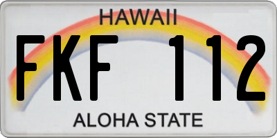 HI license plate FKF112