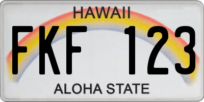 HI license plate FKF123