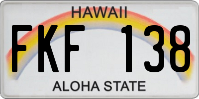 HI license plate FKF138