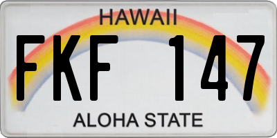 HI license plate FKF147