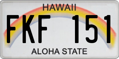 HI license plate FKF151