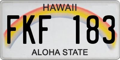 HI license plate FKF183