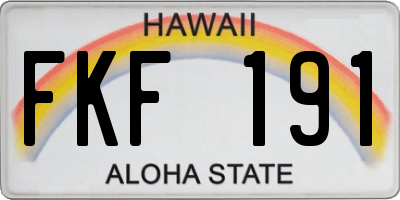 HI license plate FKF191
