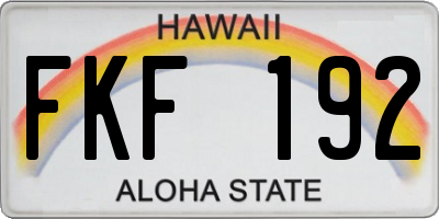 HI license plate FKF192
