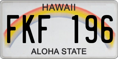 HI license plate FKF196