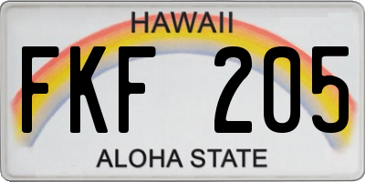 HI license plate FKF205