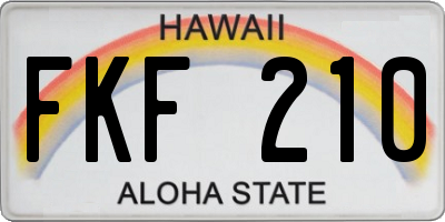 HI license plate FKF210