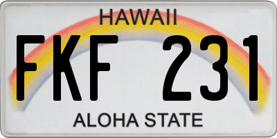 HI license plate FKF231