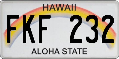 HI license plate FKF232