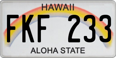 HI license plate FKF233