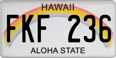HI license plate FKF236