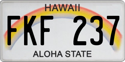 HI license plate FKF237