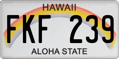 HI license plate FKF239