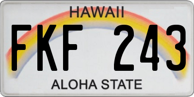 HI license plate FKF243