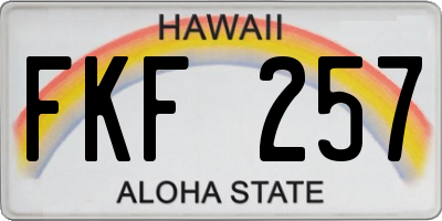HI license plate FKF257