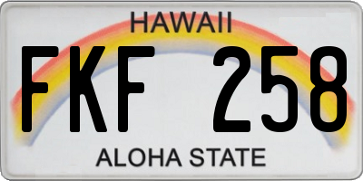 HI license plate FKF258