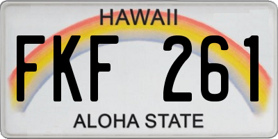 HI license plate FKF261