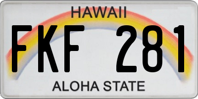 HI license plate FKF281