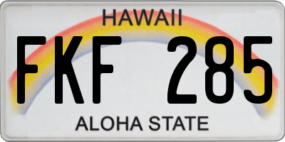 HI license plate FKF285