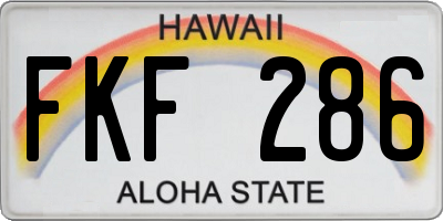 HI license plate FKF286